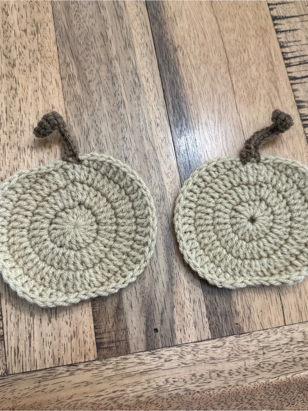 Handmade Cream and brown Crochet coasters Set of 2